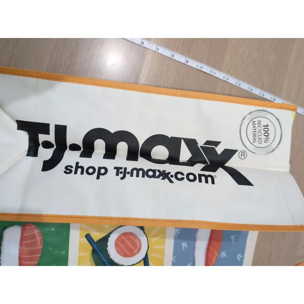 Sushi Nigri Orange Collage‎ Shopping Bag Reusable Large Tote Gift TJMaxx New